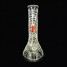 Load image into Gallery viewer, Atomic 30cm Glow in the Dark Spider Web Water Pipe (DL2)