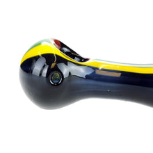 Load image into Gallery viewer, Black Rasta Glass Spoon