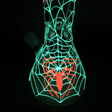 Load image into Gallery viewer, Atomic 30cm Glow in the Dark Spider Web Water Pipe (DL2)