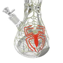 Load image into Gallery viewer, Atomic 30cm Glow in the Dark Spider Web Water Pipe (DL2)