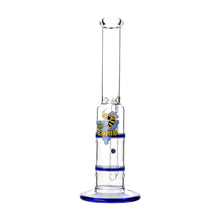 Load image into Gallery viewer, Glass Double Disc Perc Bong Blue HoneyComb