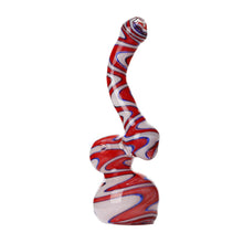 Load image into Gallery viewer, Swirly Glass Bubblers Red, White and Blue