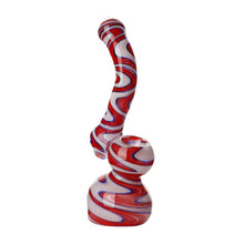 Load image into Gallery viewer, Swirly Glass Bubblers Red, White and Blue