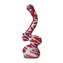 Load image into Gallery viewer, Swirly Glass Bubblers Red, White and Blue
