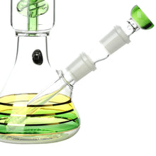 Load image into Gallery viewer, Rasta style beaker bong with coiled spiral perc
