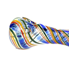 Load image into Gallery viewer, Striped Glass Spoon Pipe
