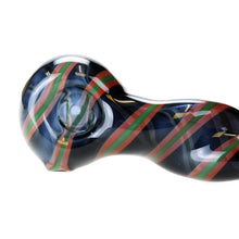 Load image into Gallery viewer, Red and Green Twisted Glass Pipe
