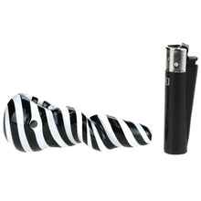 Load image into Gallery viewer, Black and White Spiral Spoon Pipe
