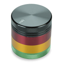 Load image into Gallery viewer, 4 Part 1.5&quot; Aluminium Rasta Pocket Grinder with Sifter
