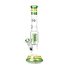 Load image into Gallery viewer, Rasta style beaker bong with coiled spiral perc

