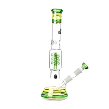 Load image into Gallery viewer, Rasta style beaker bong with coiled spiral perc
