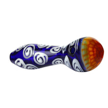 Load image into Gallery viewer, Spoon Pipe Honeycomb Blue Swirl
