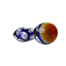Load image into Gallery viewer, Spoon Pipe Honeycomb Blue Swirl
