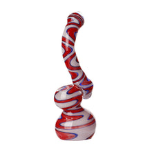 Load image into Gallery viewer, Swirly Glass Bubblers Red, White and Blue
