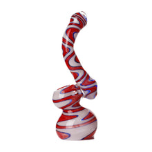 Load image into Gallery viewer, Swirly Glass Bubblers Red, White and Blue
