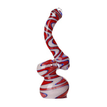Load image into Gallery viewer, Swirly Glass Bubblers Red, White and Blue
