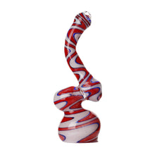 Load image into Gallery viewer, Swirly Glass Bubblers Red, White and Blue
