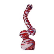 Load image into Gallery viewer, Swirly Glass Bubblers Red, White and Blue
