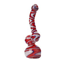 Load image into Gallery viewer, Swirly Glass Bubblers Red, White and Blue
