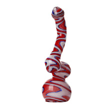 Load image into Gallery viewer, Swirly Glass Bubblers Red, White and Blue

