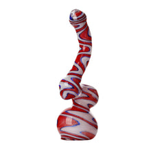 Load image into Gallery viewer, Swirly Glass Bubblers Red, White and Blue
