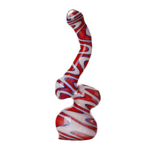 Load image into Gallery viewer, Swirly Glass Bubblers Red, White and Blue
