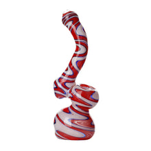 Load image into Gallery viewer, Swirly Glass Bubblers Red, White and Blue
