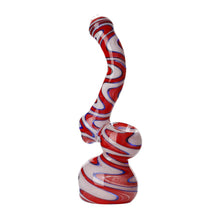 Load image into Gallery viewer, Swirly Glass Bubblers Red, White and Blue

