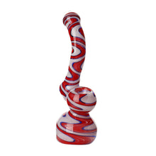 Load image into Gallery viewer, Swirly Glass Bubblers Red, White and Blue
